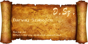 Darvay Szabolcs névjegykártya